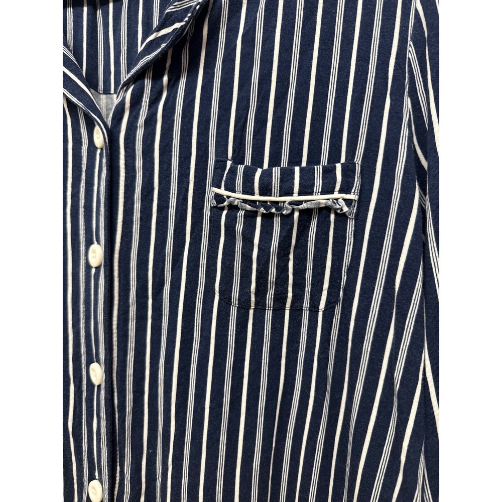 Soma Pajama Set Womens XL Navy White Striped Button Top & Pants Loungewear #49 - Picture 3 of 9